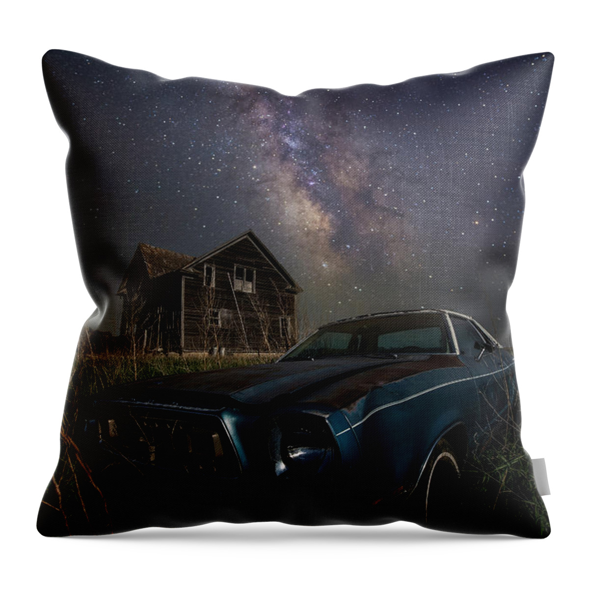 Astrophotography Throw Pillow featuring the photograph Mustang II by Aaron J Groen