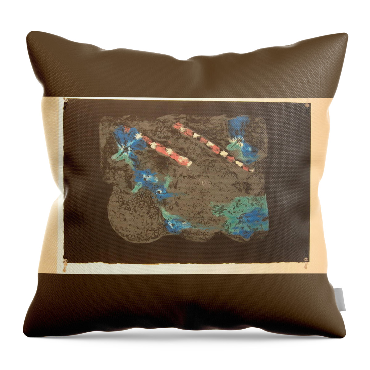  Throw Pillow featuring the mixed media Muted by Erika Jean Chamberlin