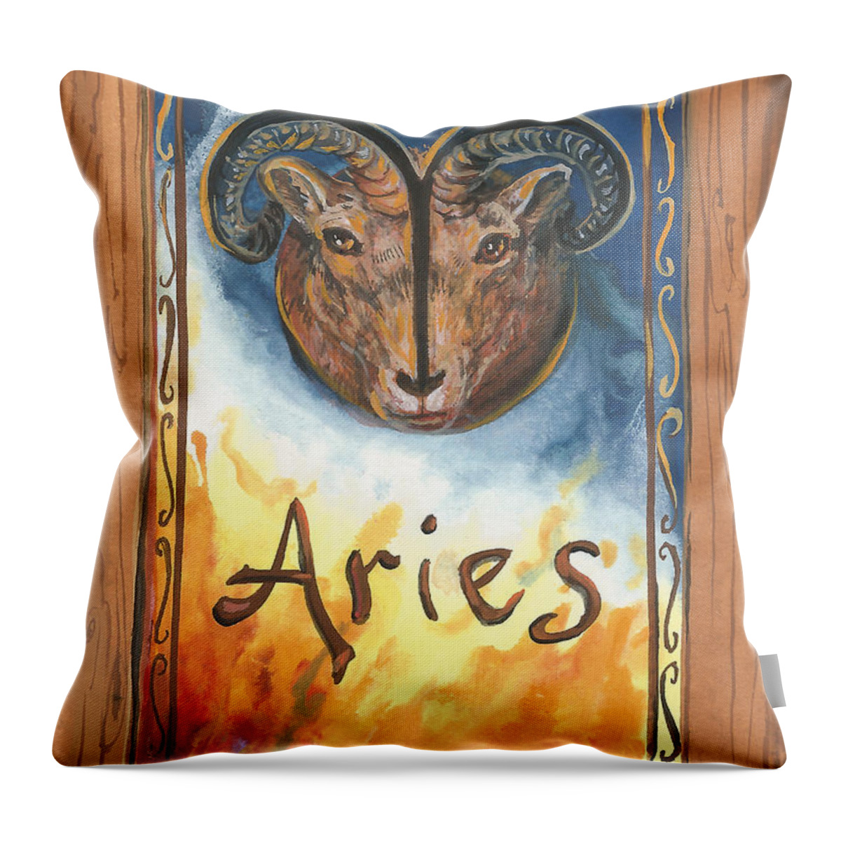 My Aries Throw Pillow featuring the painting My Aries by Sheri Jo Posselt
