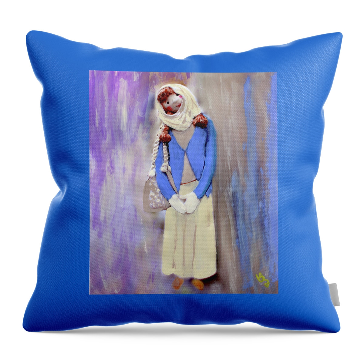 Buba Throw Pillow featuring the painting My Bubba by Deborah Boyd