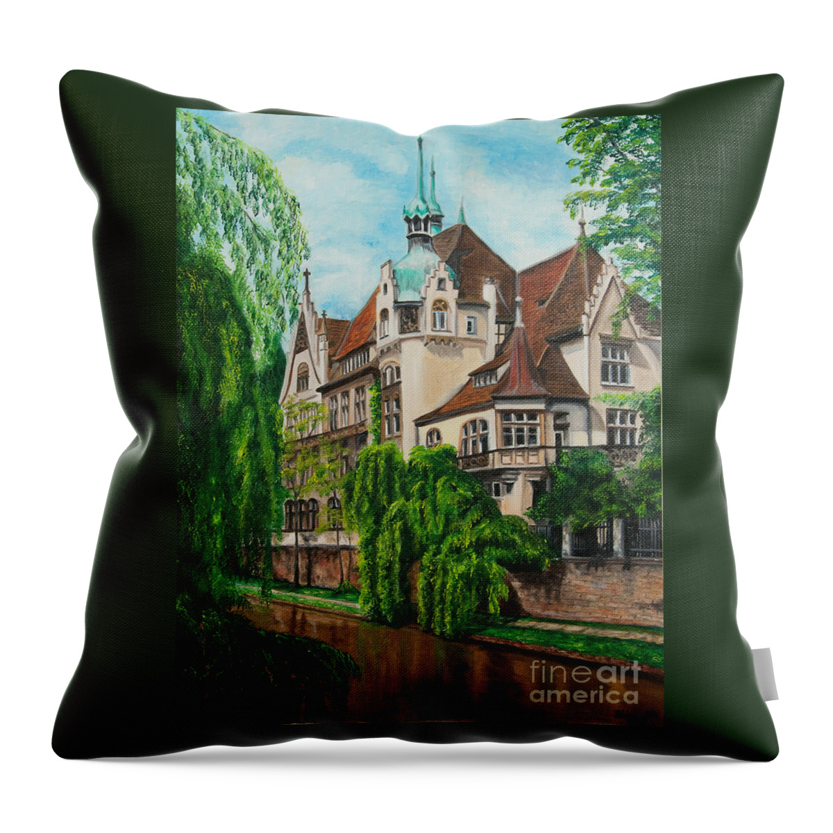 Dream House Throw Pillow featuring the painting My Dream House by Charlotte Blanchard