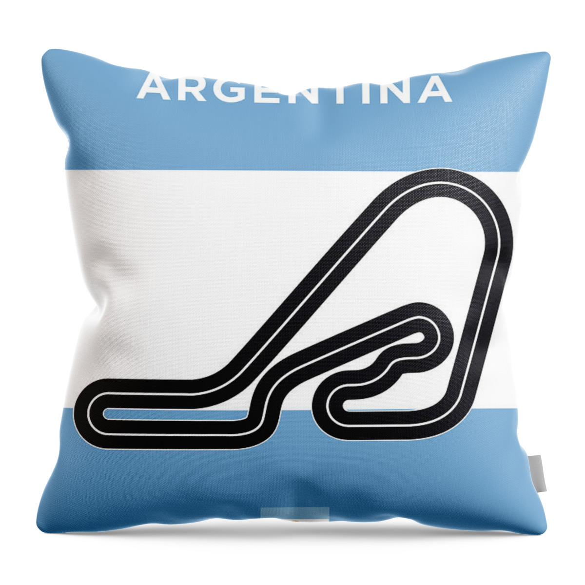 Buenos Throw Pillow featuring the digital art My F1 Buenos Aires Race Track Minimal Poster by Chungkong Art