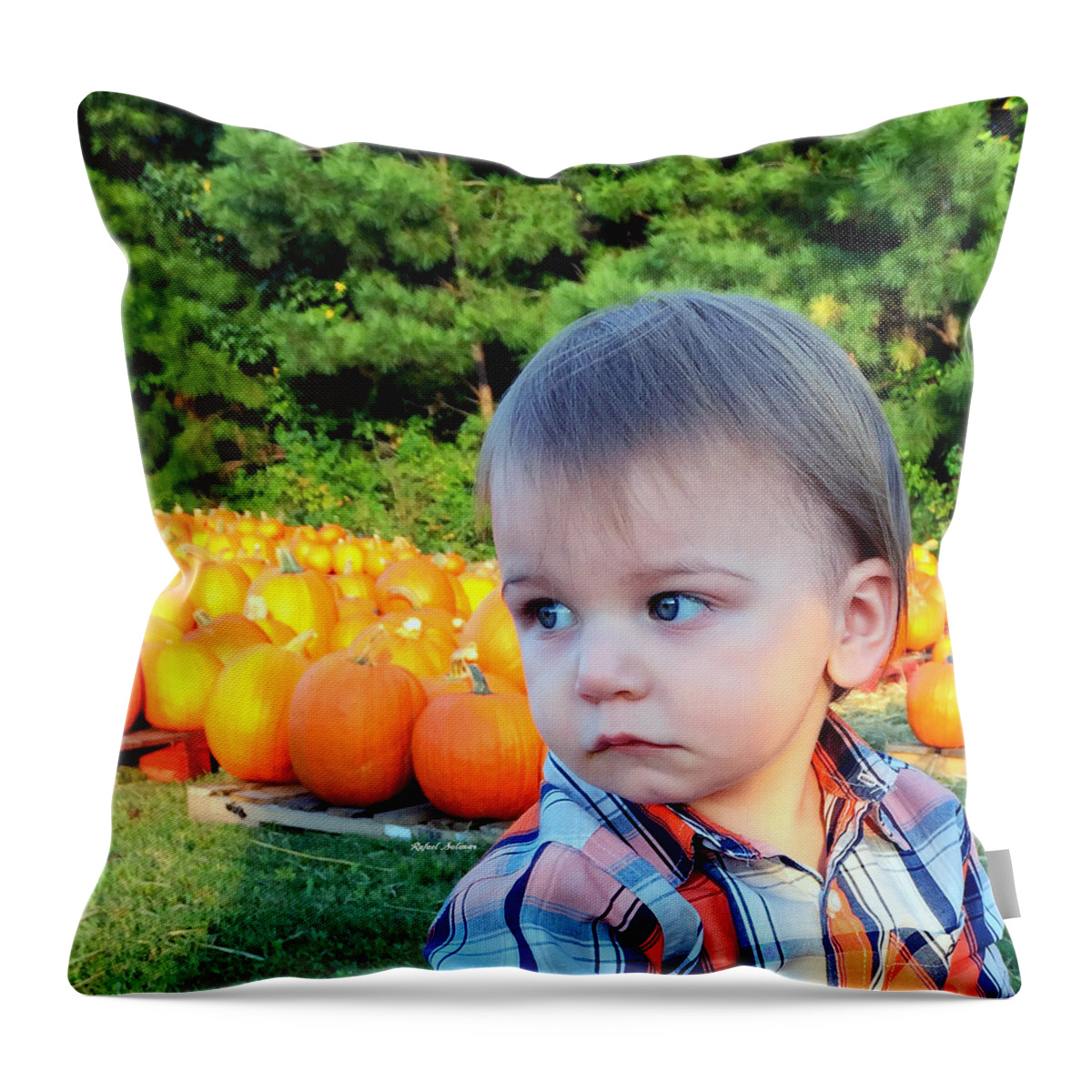 Pumpkin Throw Pillow featuring the photograph My Favorite Time of the Year by Rafael Salazar