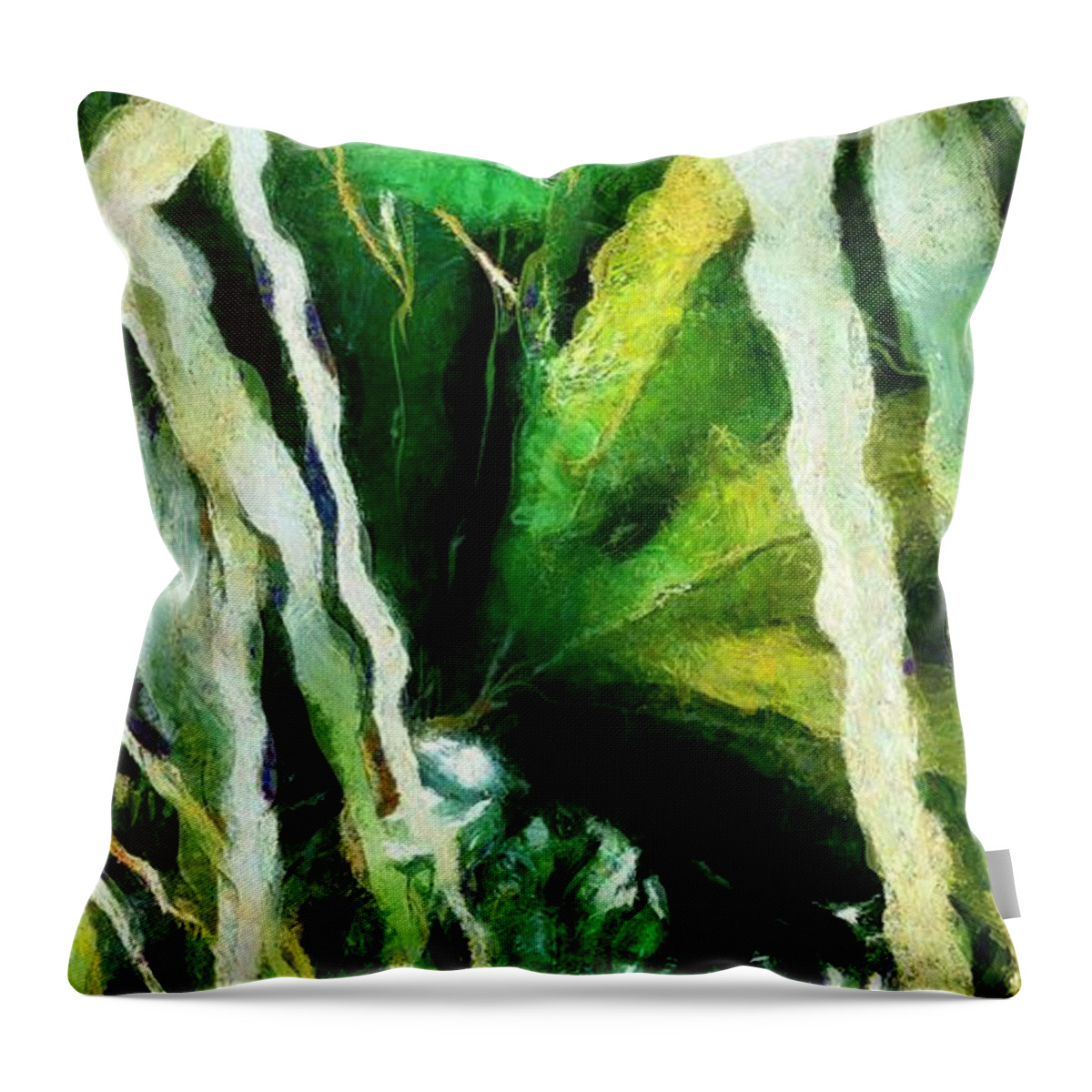 Plant Throw Pillow featuring the painting My Garden by Lelia DeMello