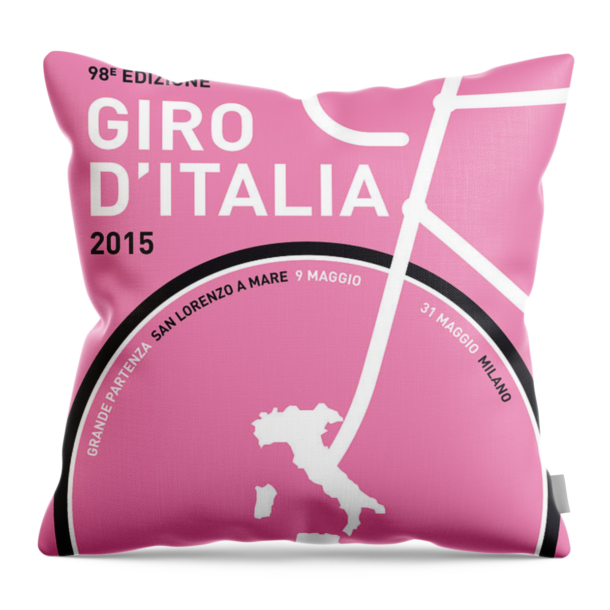 2015 Throw Pillow featuring the digital art My Giro D'italia Minimal Poster 2015 by Chungkong Art