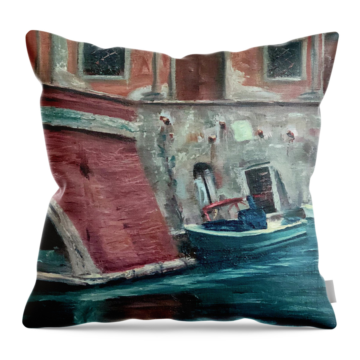 Livorno Throw Pillow featuring the painting My Other Car by Laura Toth