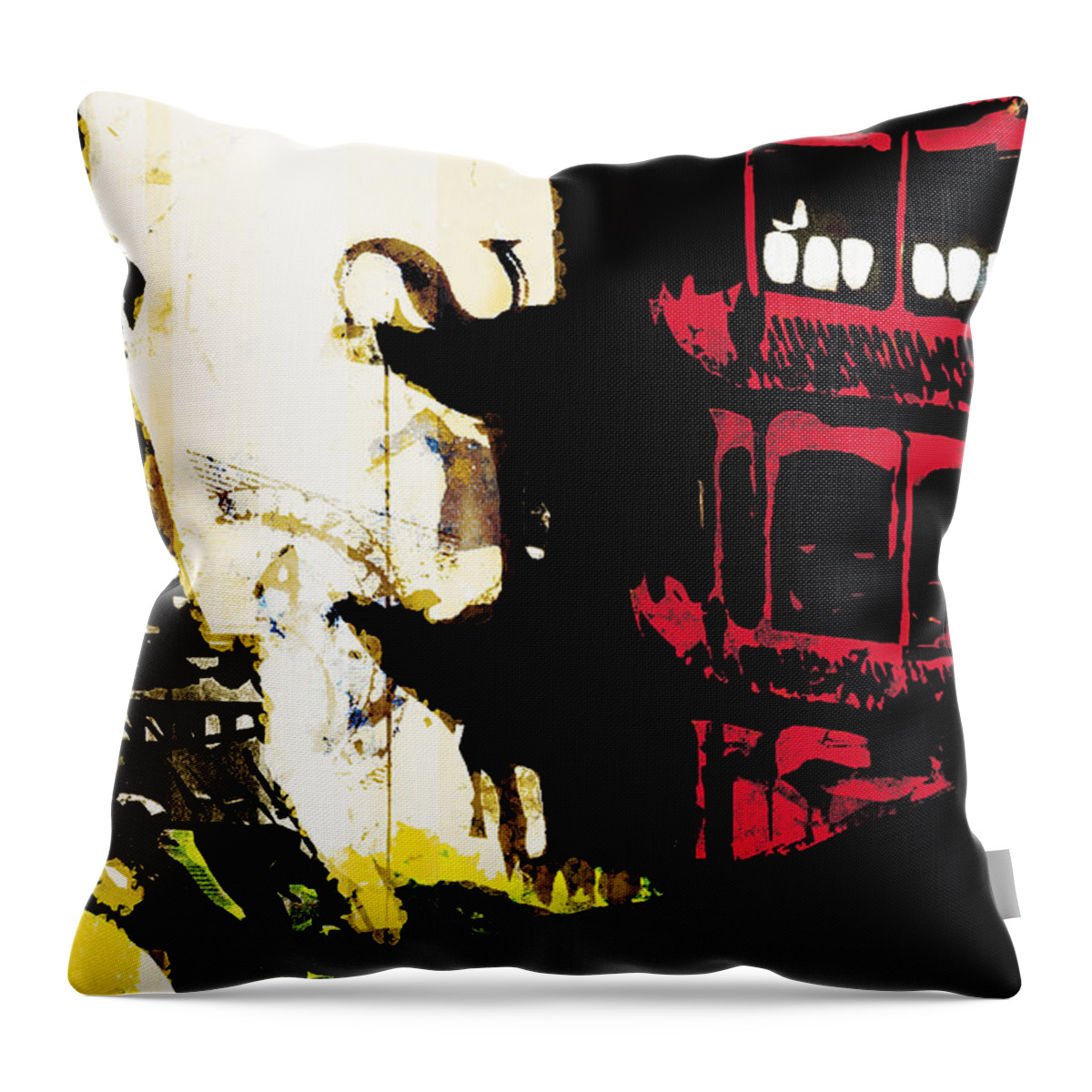Architecture Throw Pillow featuring the mixed media My Pagoda by Brian Drake - Printscapes