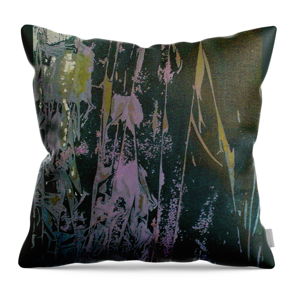 Abstract Espression Throw Pillow featuring the painting Mysterion by Mary Sullivan