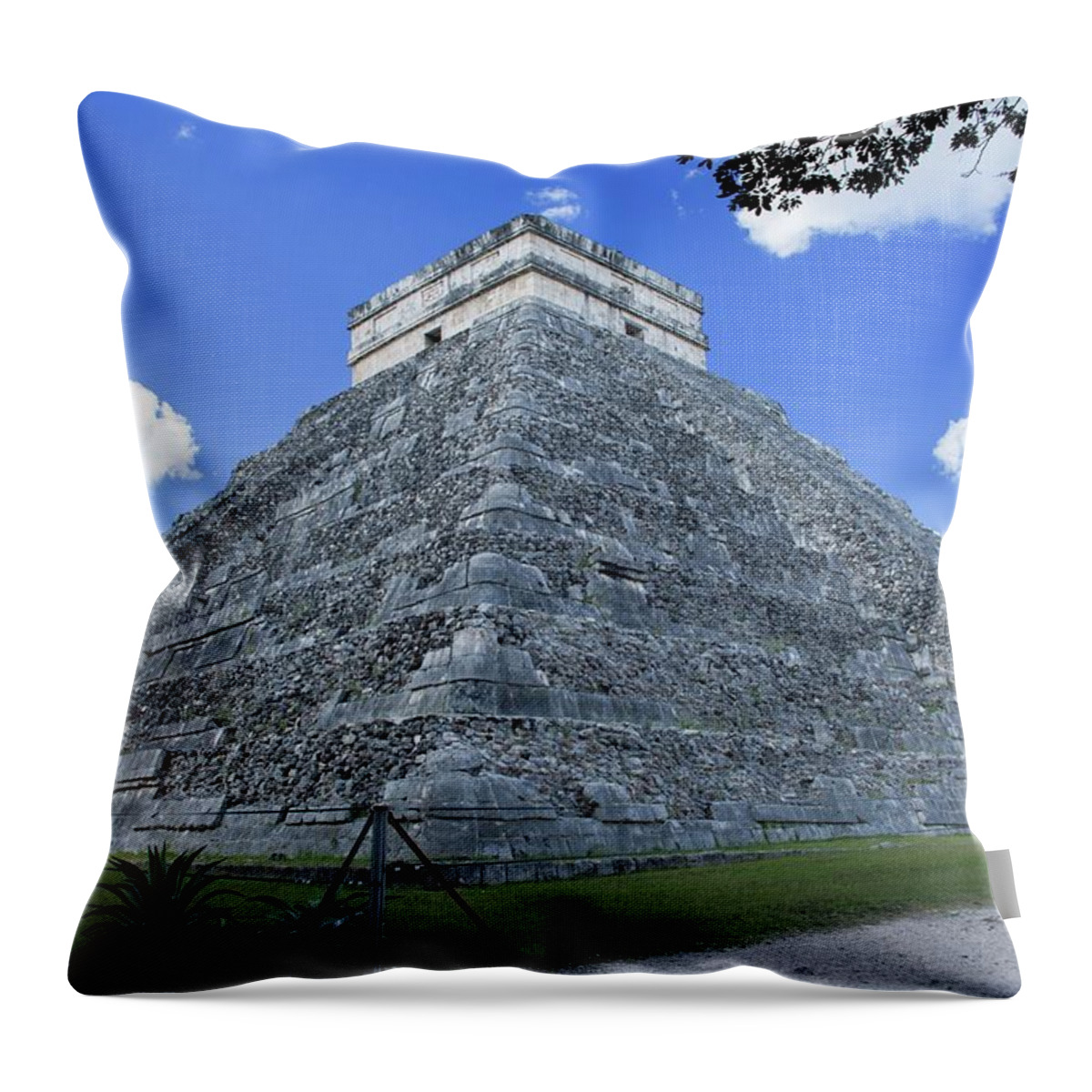 Chillout Throw Pillow featuring the photograph Mysterious Chichen Itza by Robert Grac