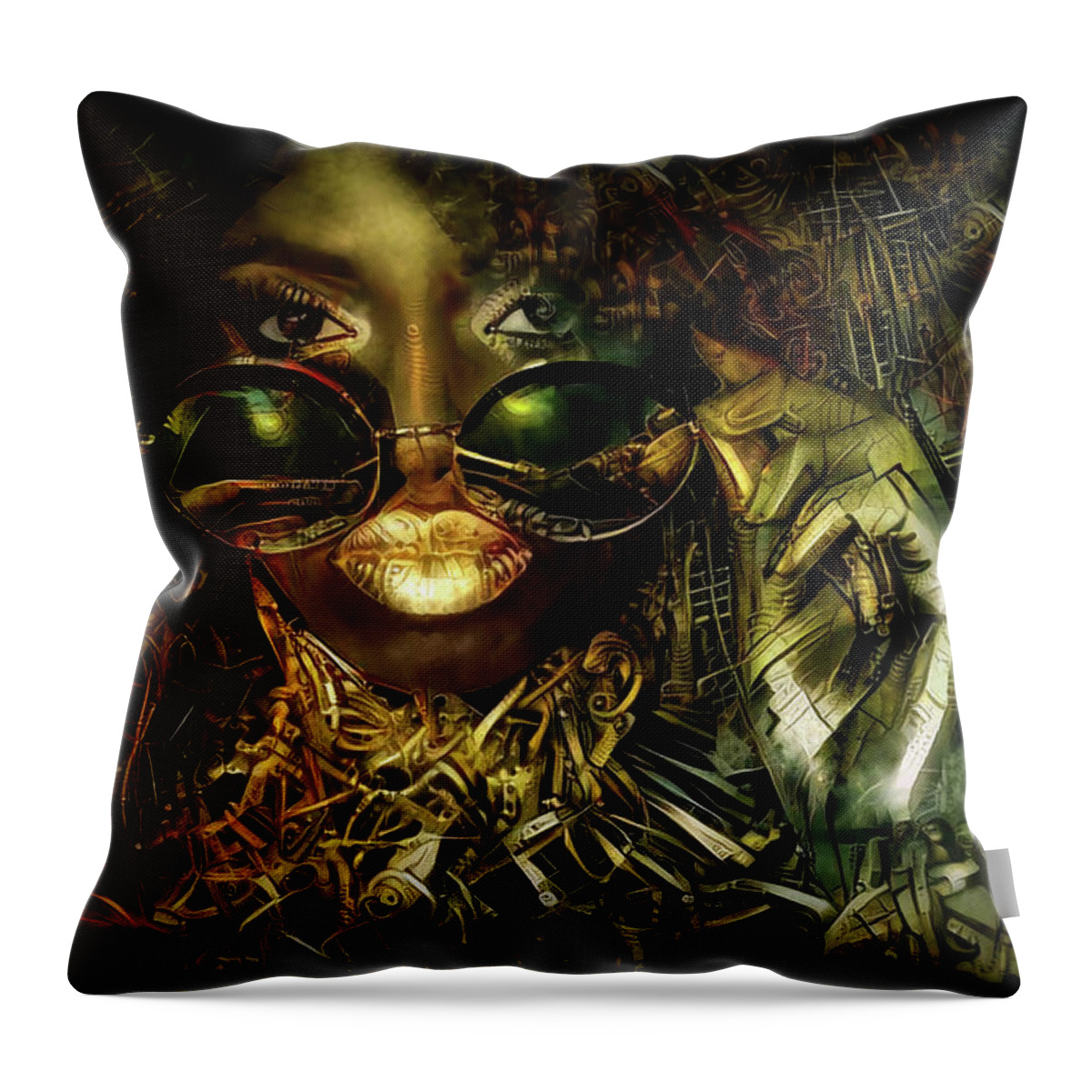 Enchantress Throw Pillow featuring the mixed media Mysterious Enchantress by Lilia S