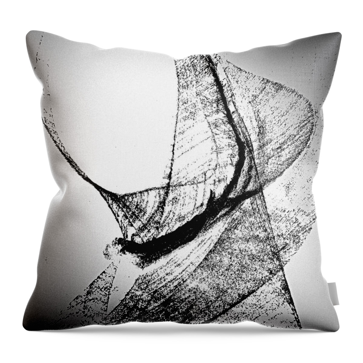 Black Ink On White Paper Throw Pillow featuring the painting Mysterious Lady by Joan Reese