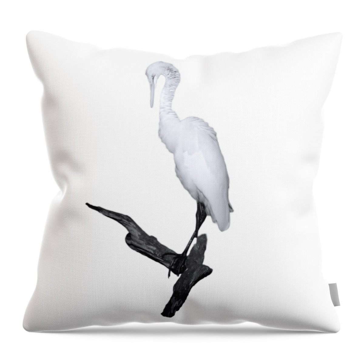 Great White Egret Throw Pillow featuring the photograph Mystery of the Great White by Mark Andrew Thomas