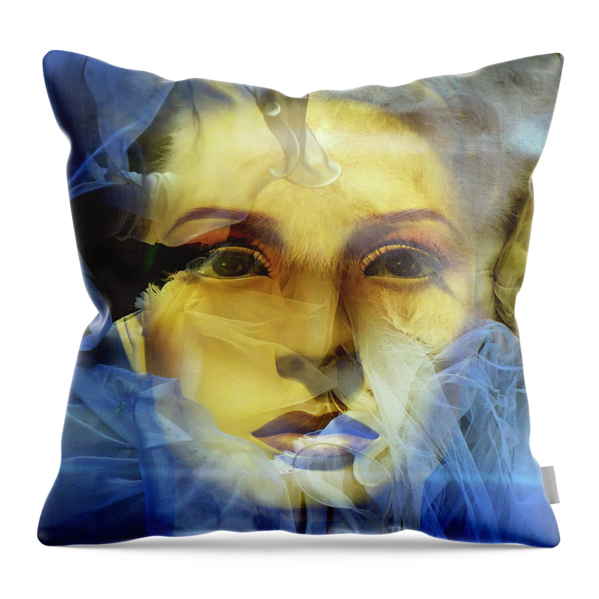 Face Throw Pillow featuring the photograph Mystic face by Gabi Hampe