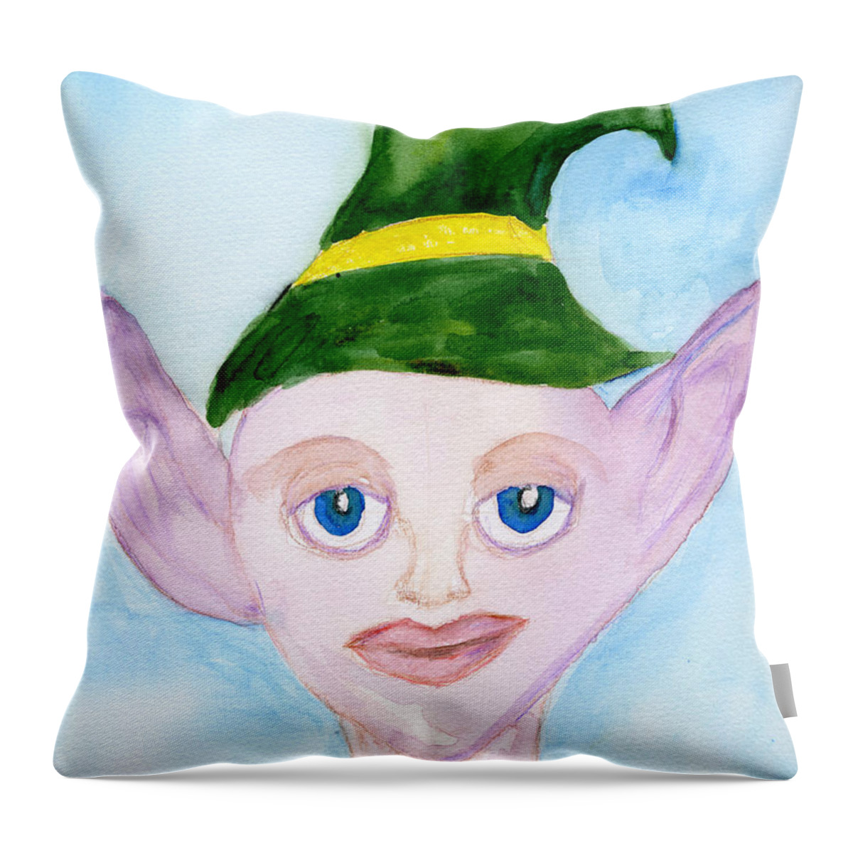 Portrait Throw Pillow featuring the painting Mystic Friend by Julia Stubbe