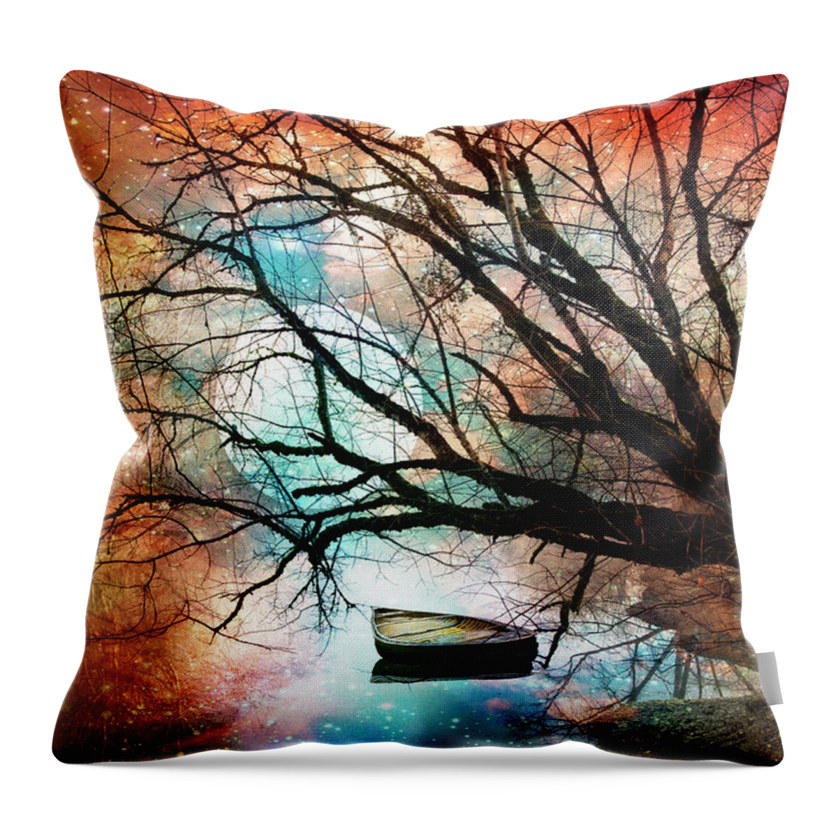 Appalachia Throw Pillow featuring the digital art Mystic Moon by Debra and Dave Vanderlaan