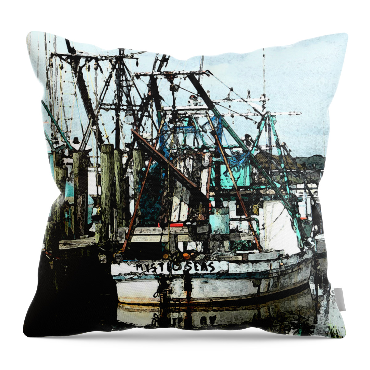 Chain Throw Pillow featuring the photograph Mystic Seas by Glenn Grossman