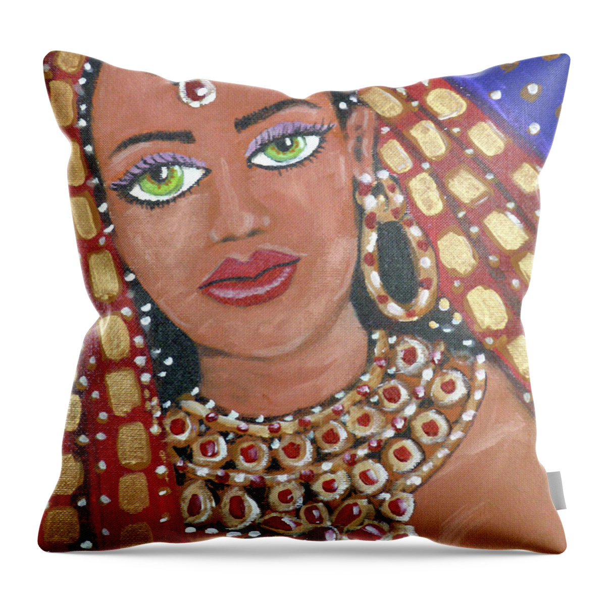 Exotic Throw Pillow featuring the painting Ethiopia by Audrey Peaty