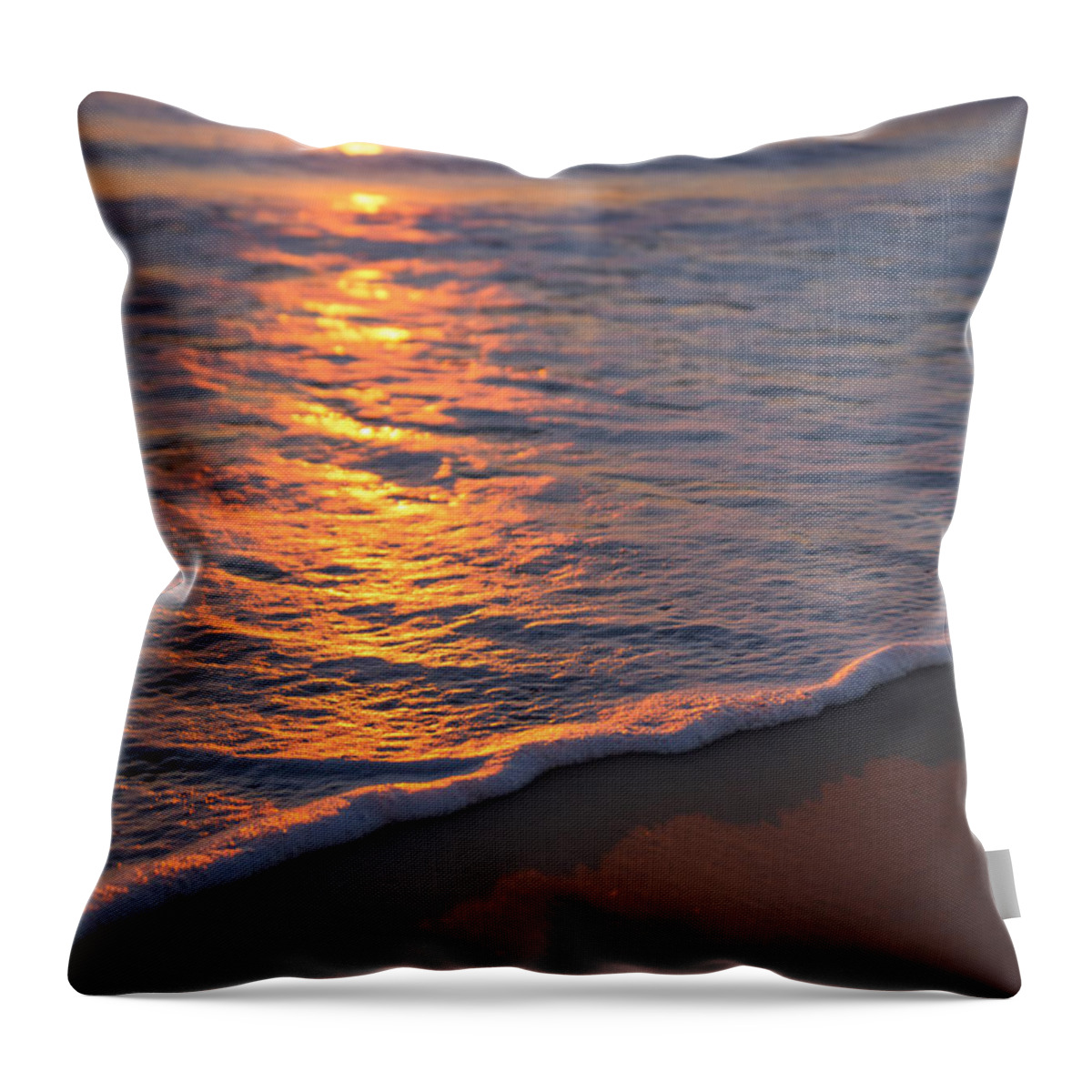Nags Head Fishing Pier Throw Pillow featuring the photograph Nags Head First Light by Michael Ver Sprill