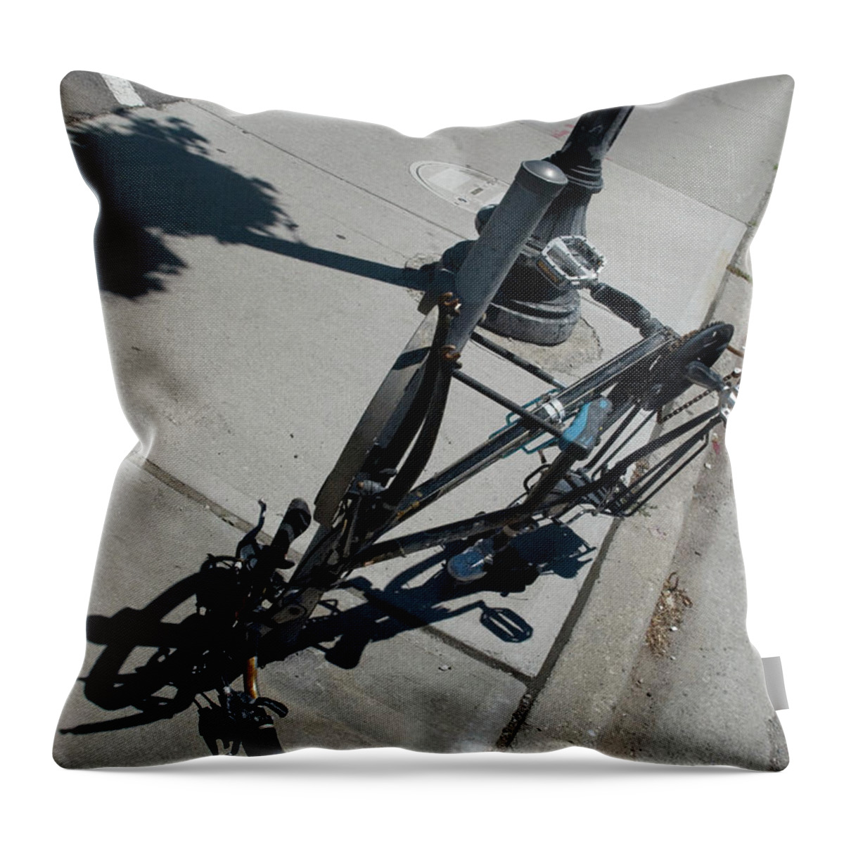 Bicycle Throw Pillow featuring the photograph Naked Bicycle by Ee Photography