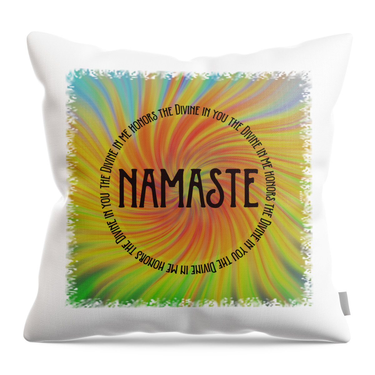 Terry Deluco Throw Pillow featuring the photograph Namaste Divine and Honor Swirl by Terry DeLuco
