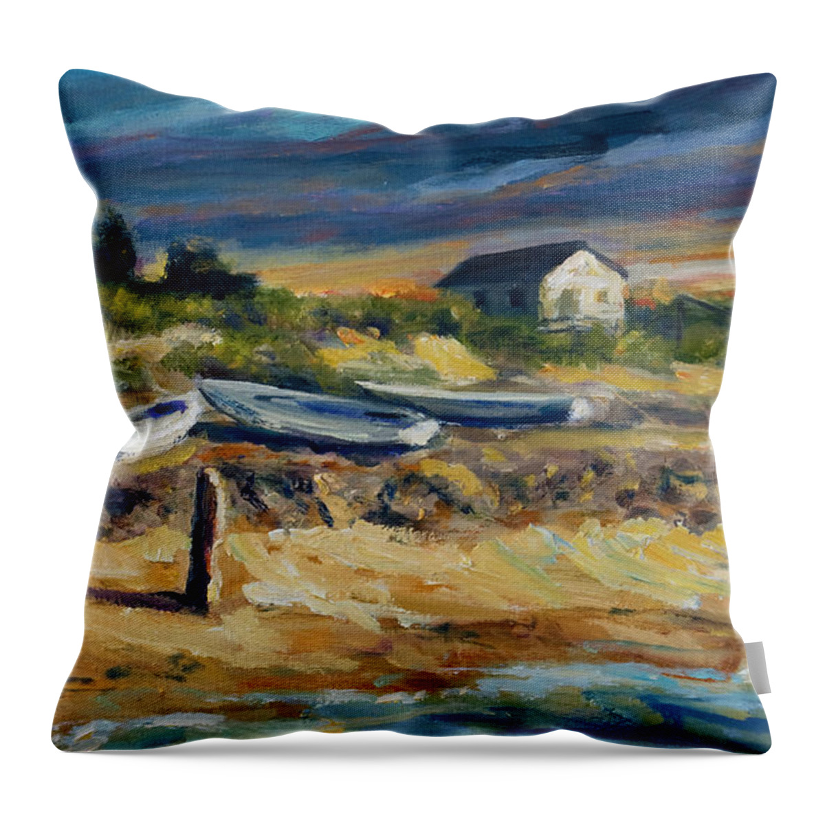 Stormy Clouds Throw Pillow featuring the painting Nantucket by Rick Nederlof