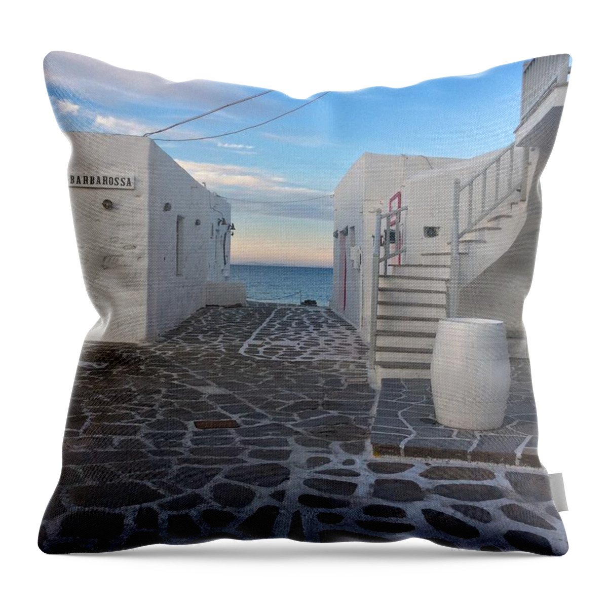 Colette Throw Pillow featuring the photograph Naoussa Late Day Paros Island by Colette V Hera Guggenheim