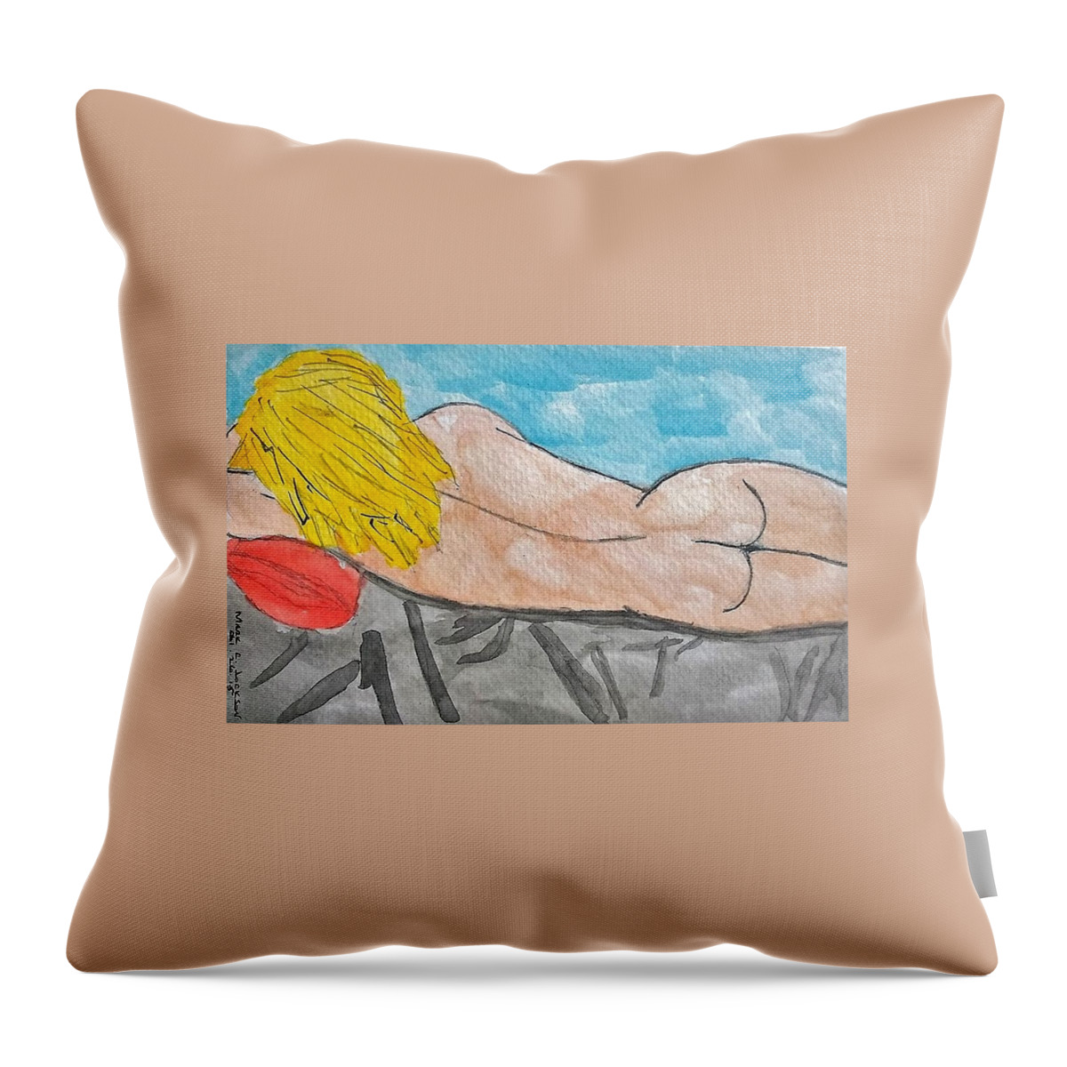 Nap Time Throw Pillow featuring the painting Nap Time by Mark C Jackson