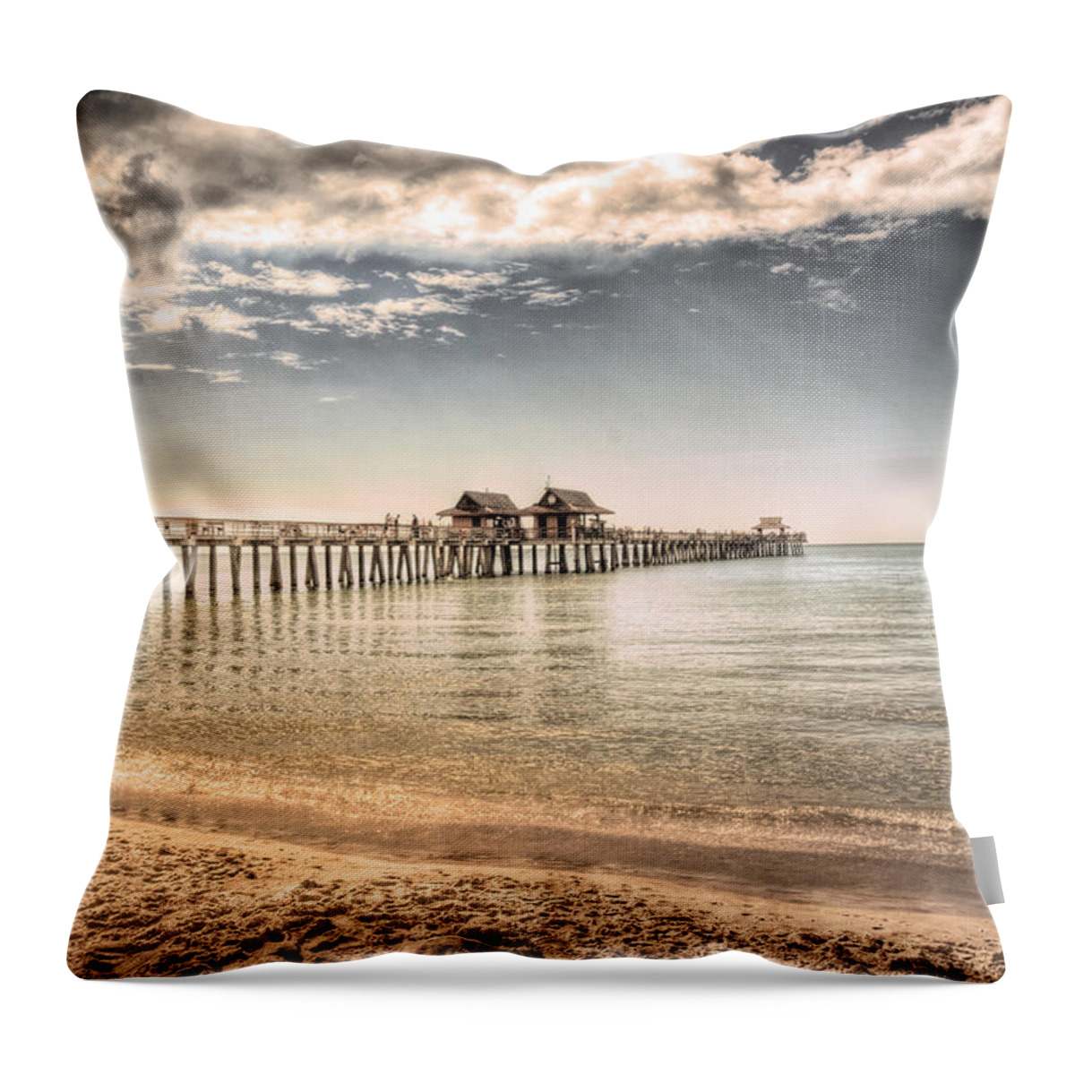 Naples Throw Pillow featuring the photograph Naples Pier by Margie Hurwich