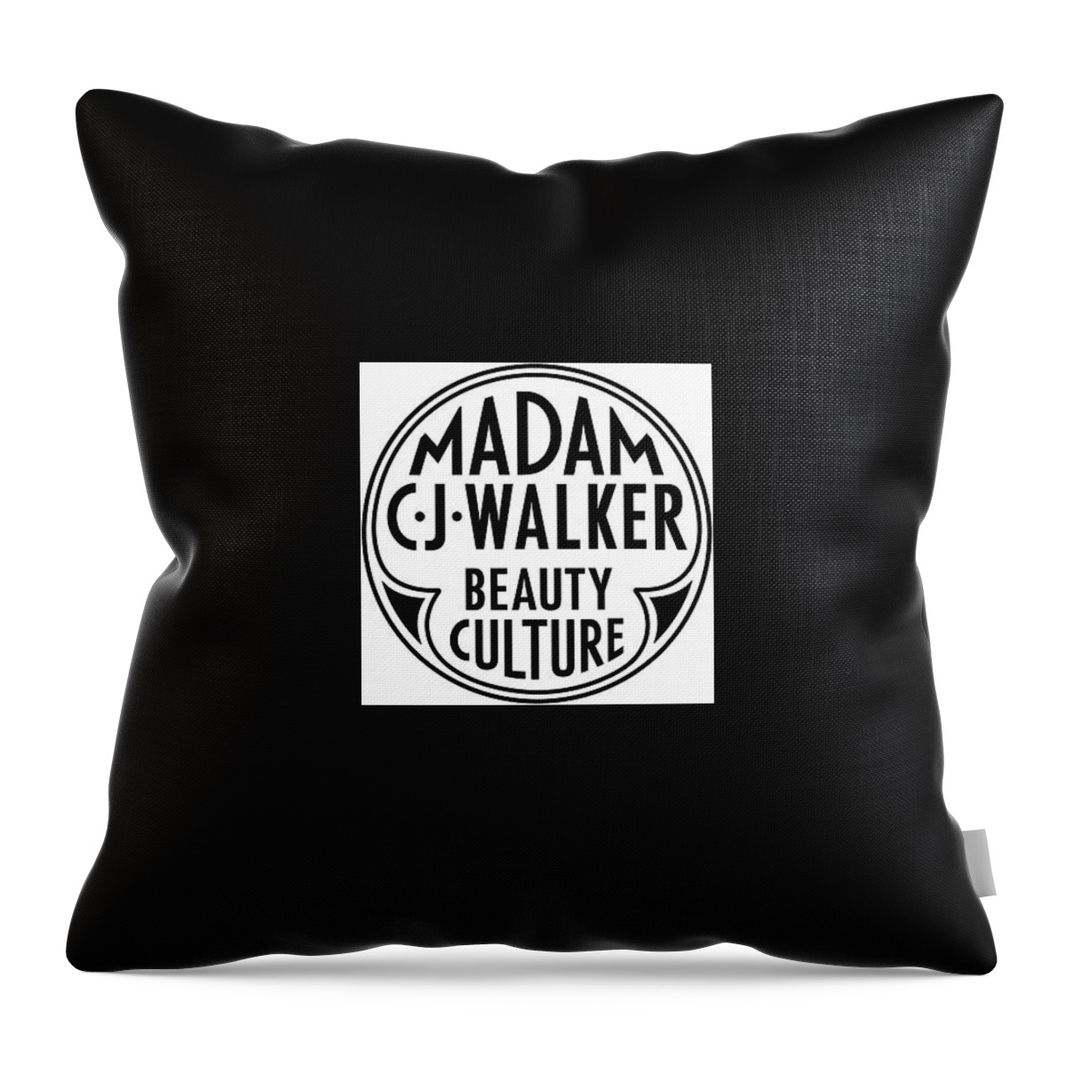 Black Americana Throw Pillow featuring the digital art Nappy Hair C.J. Walker by Kim Kent
