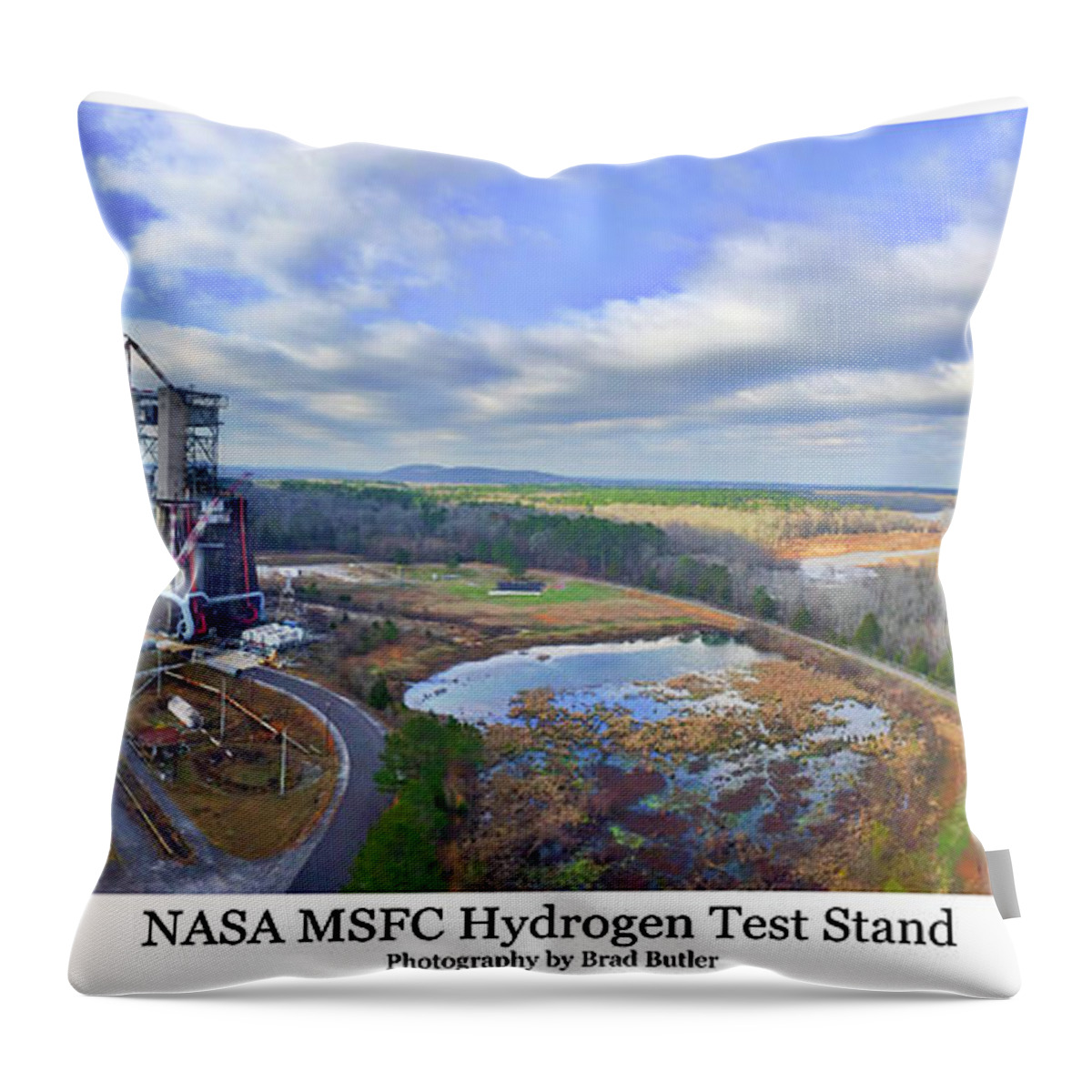 Janet Watson Throw Pillow featuring the photograph NASA MSFC Hydrogen Test Stand - Original by Norman Peay
