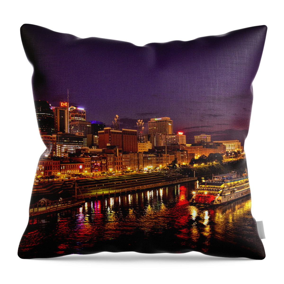 Nashville Throw Pillow featuring the photograph Nashville and General Jackson by Diana Powell