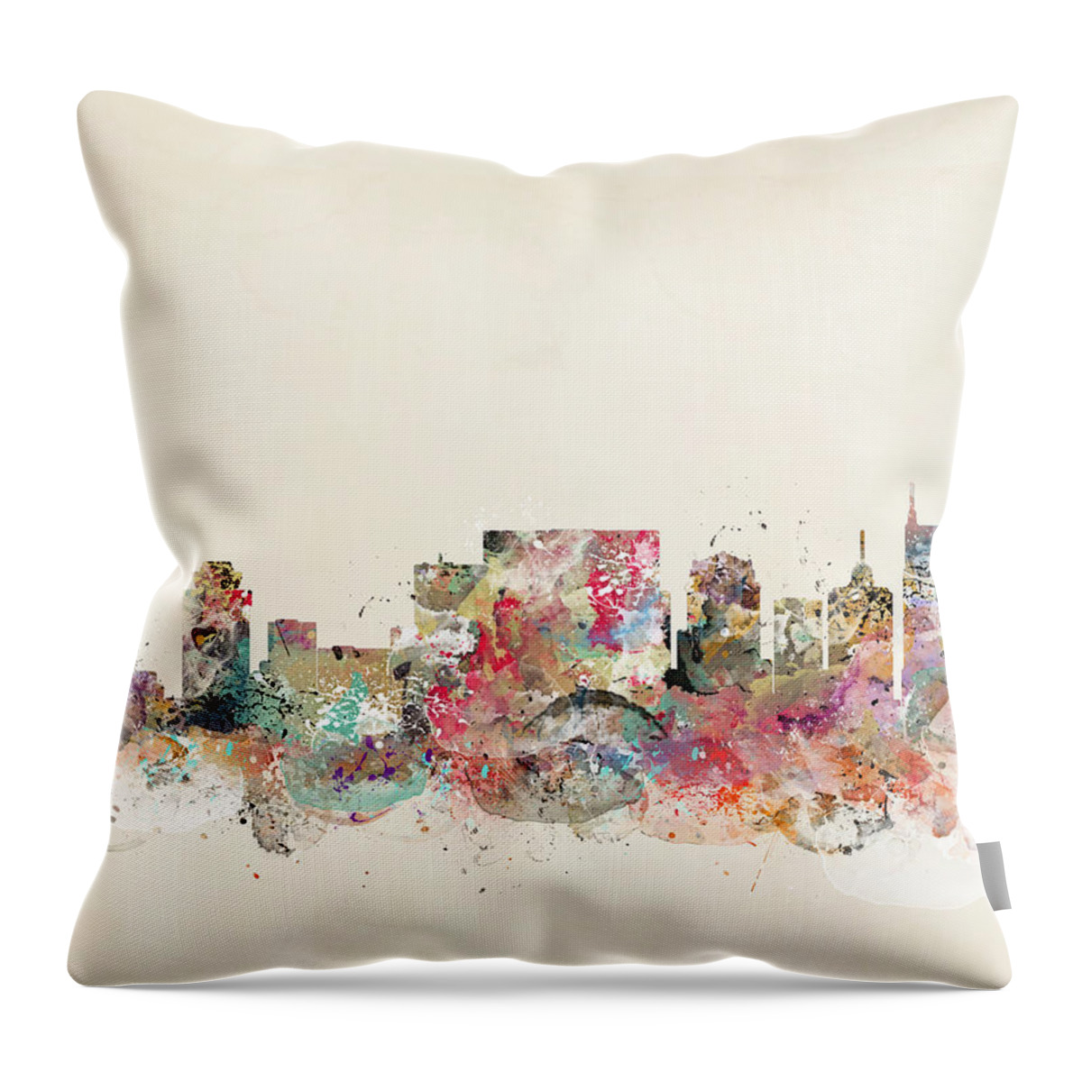 Nashville Throw Pillow featuring the painting Nashville Tennessee Skyline by Bri Buckley