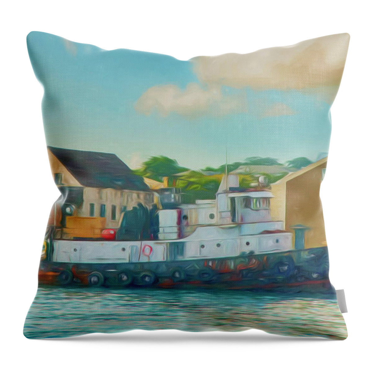 Nassau Throw Pillow featuring the photograph Nassau Tug by Mick Burkey