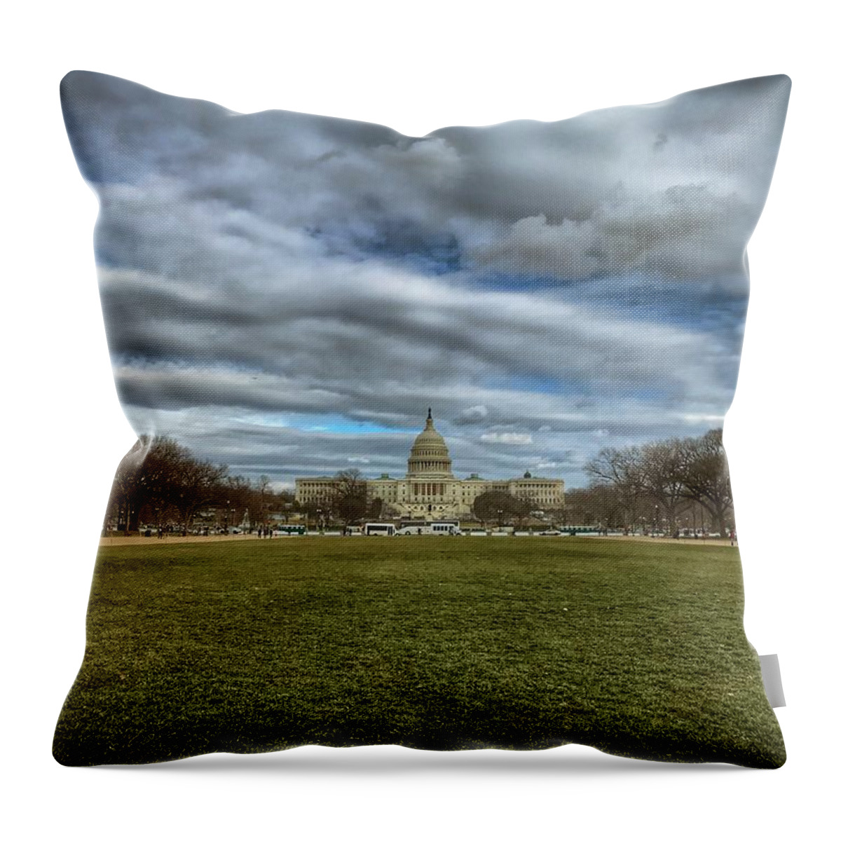 National Mall Throw Pillow featuring the photograph National Mall by Chris Montcalmo