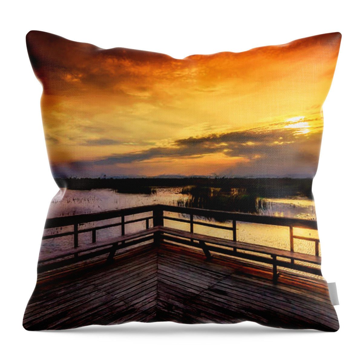 Khao Sam Roi Yot Throw Pillow featuring the photograph National Park Sunset by Adrian Evans