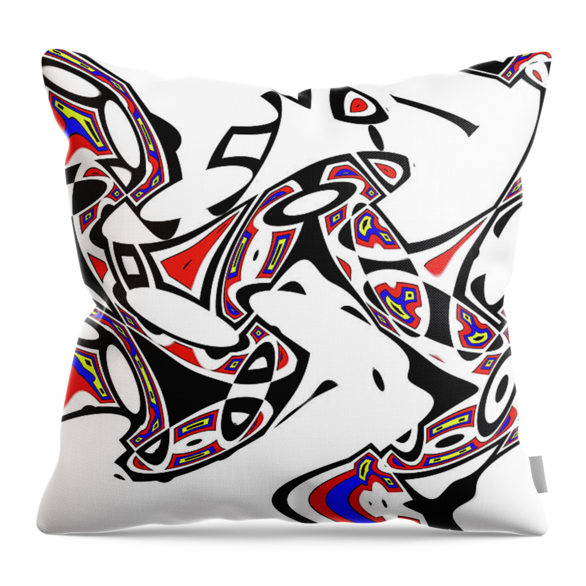 Native Dancers Throw Pillow featuring the digital art Native Dancers by Tom Janca