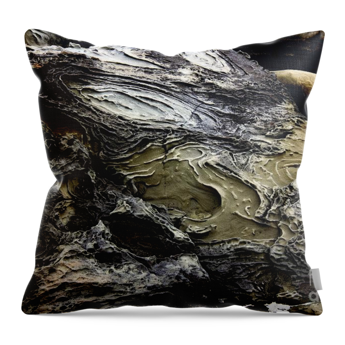Rock Throw Pillow featuring the photograph Natural Art by Yumi Johnson
