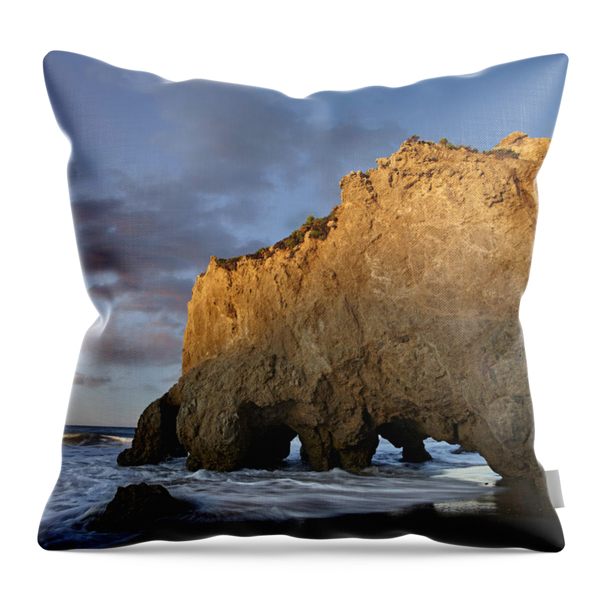 00443045 Throw Pillow featuring the photograph Natural Bridge On El Matador State by Tim Fitzharris