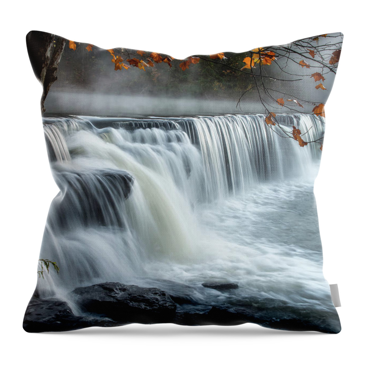 Arkansas Throw Pillow featuring the photograph Natural Dam Falls by James Barber