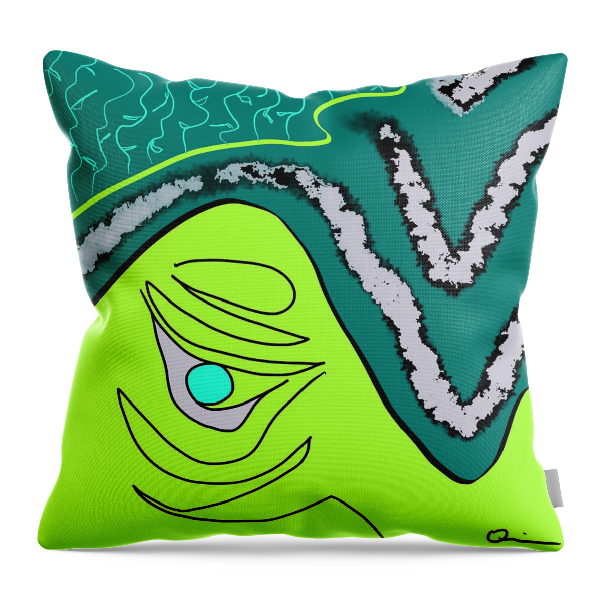 Face Throw Pillow featuring the digital art Natural Pearl by Jeffrey Quiros