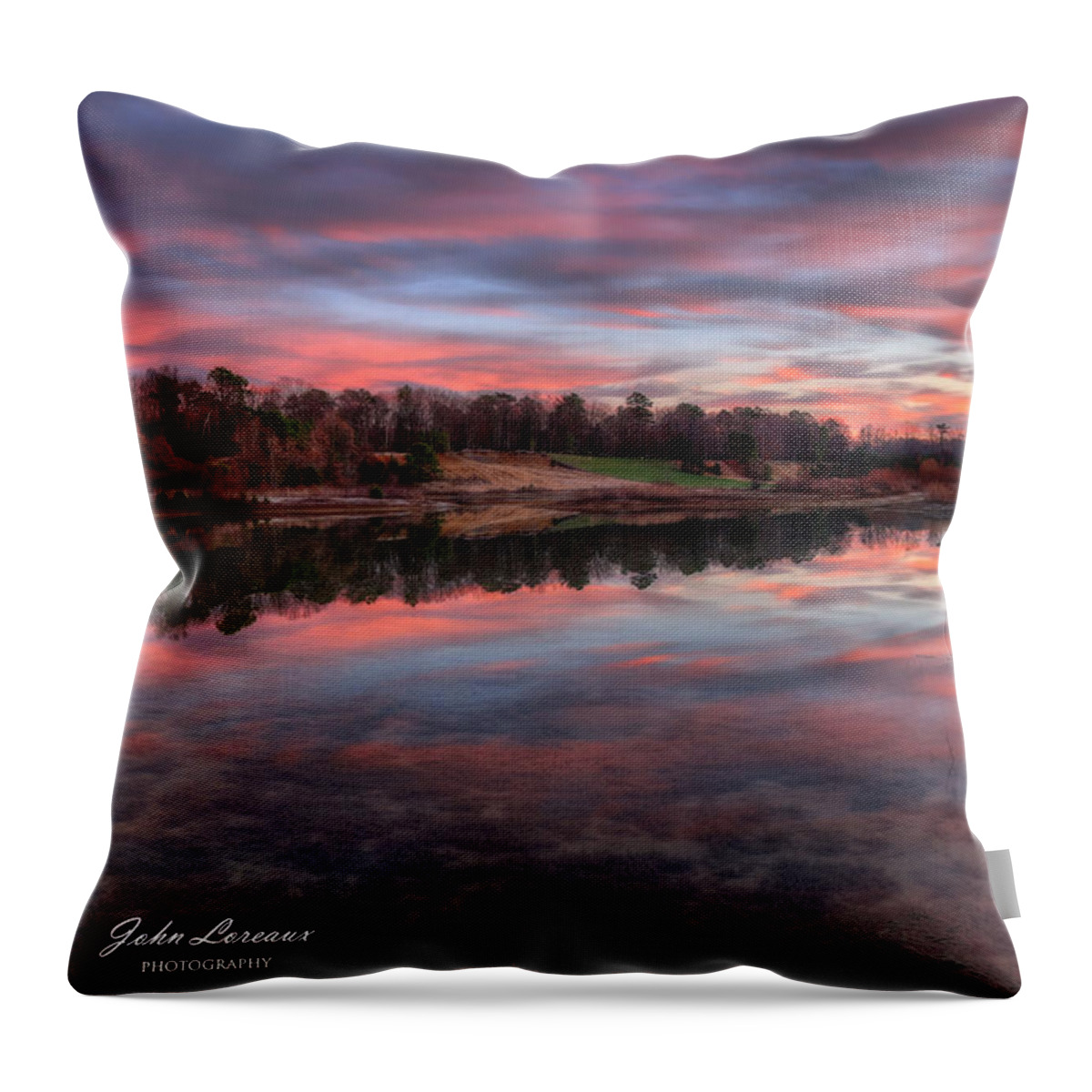 Nature Throw Pillow featuring the photograph Nature Reserve Reflections by John Loreaux