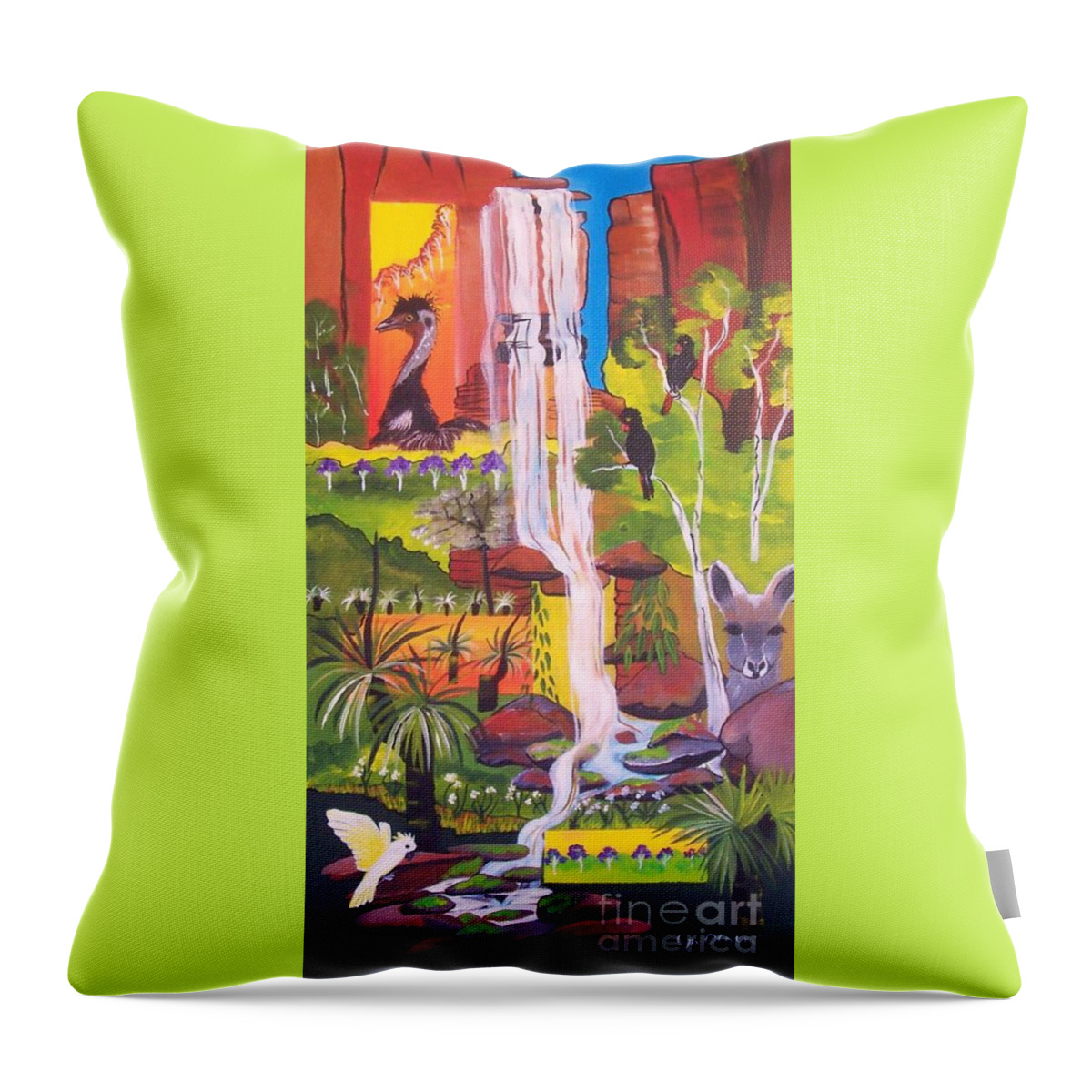 Nature Throw Pillow featuring the painting Nature Windows by Lyn Olsen