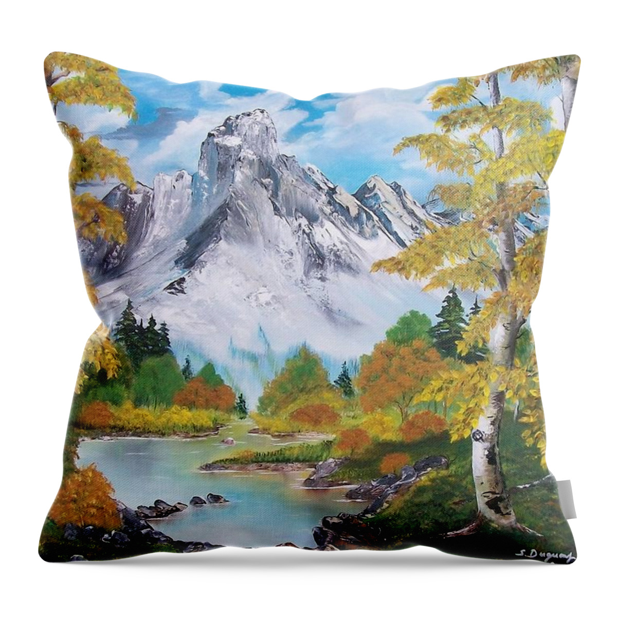  Throw Pillow featuring the painting Nature's Beauty by Sharon Duguay