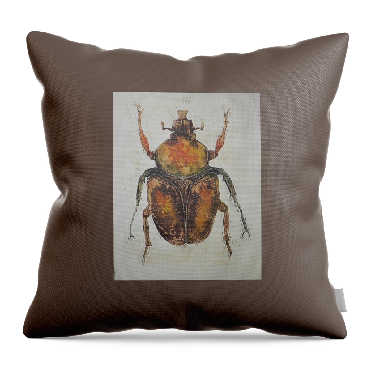 Insect Throw Pillow featuring the painting Nature's jewel ll by Ilona Petzer