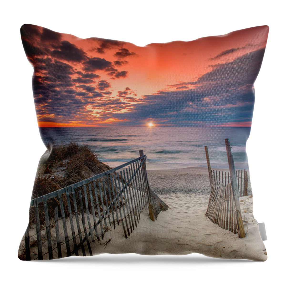 Nauset Throw Pillow featuring the photograph Nauset Beach Sunrise April 18 2017 by Darius Aniunas