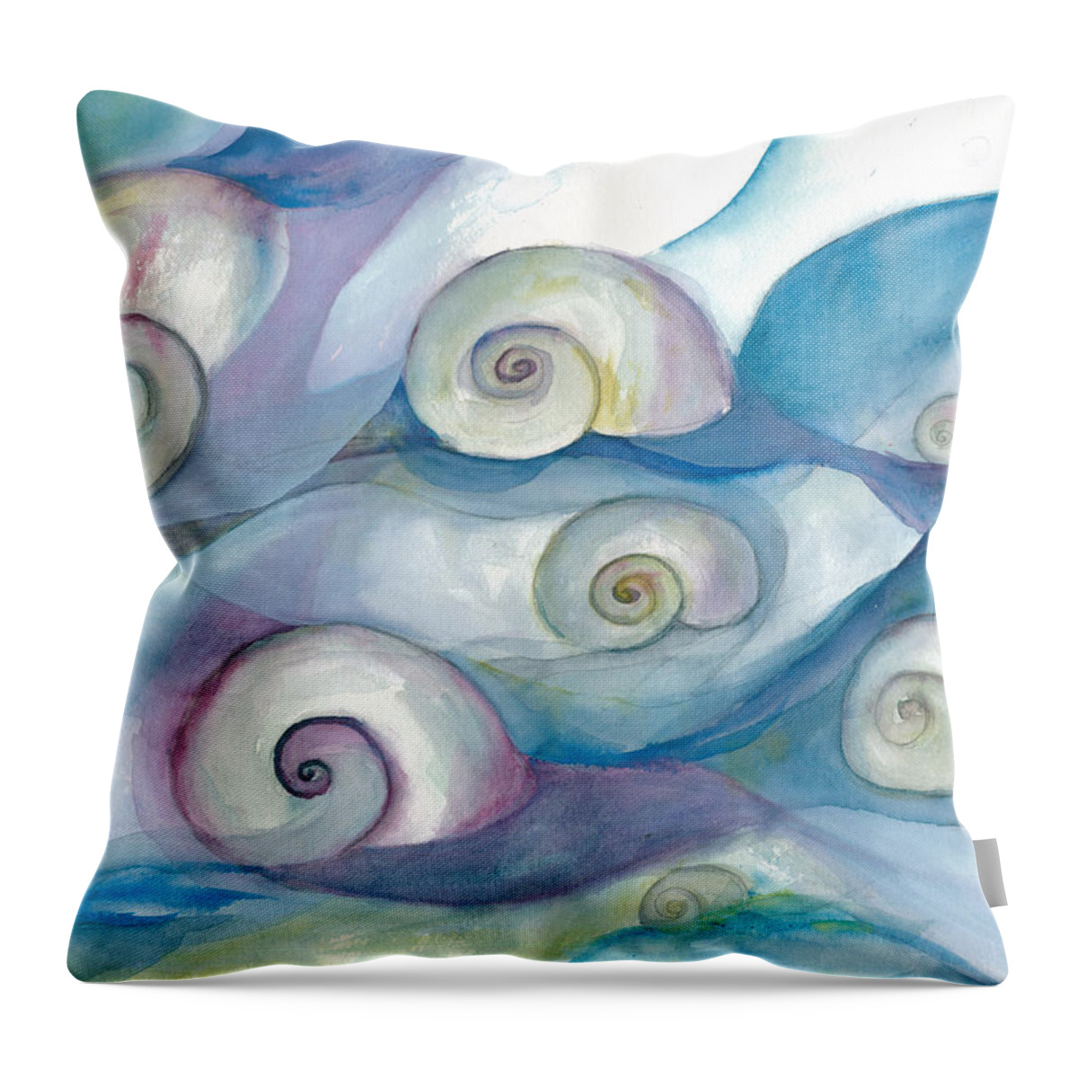 Nautilus Throw Pillow featuring the painting Nautilus Abstract by Kelly Perez