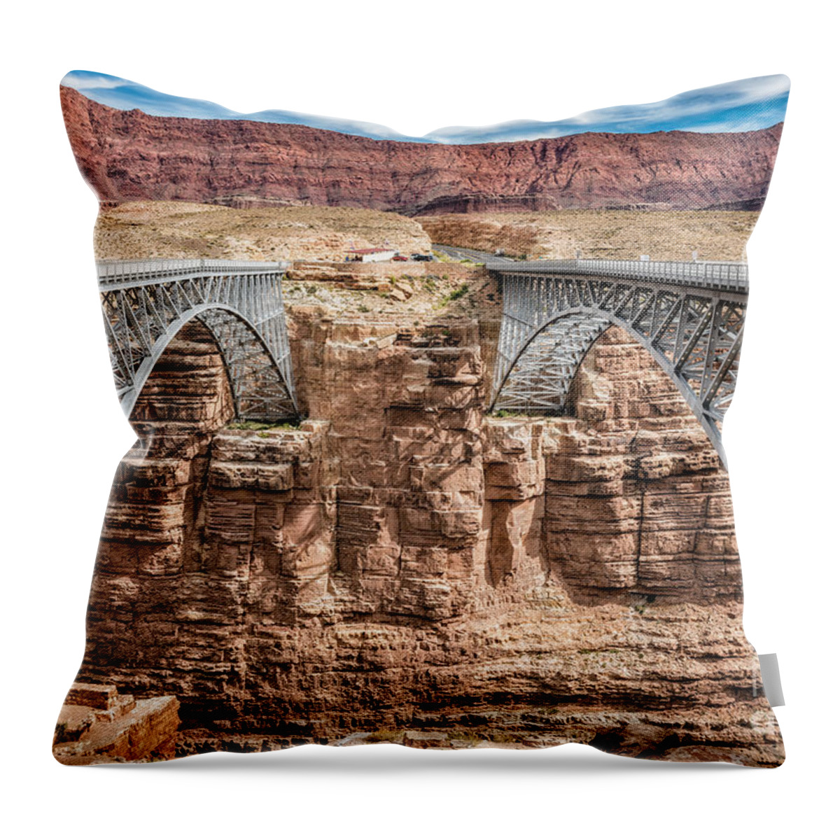 Bridge Throw Pillow featuring the photograph Navajo Bridge 7 by Al Andersen