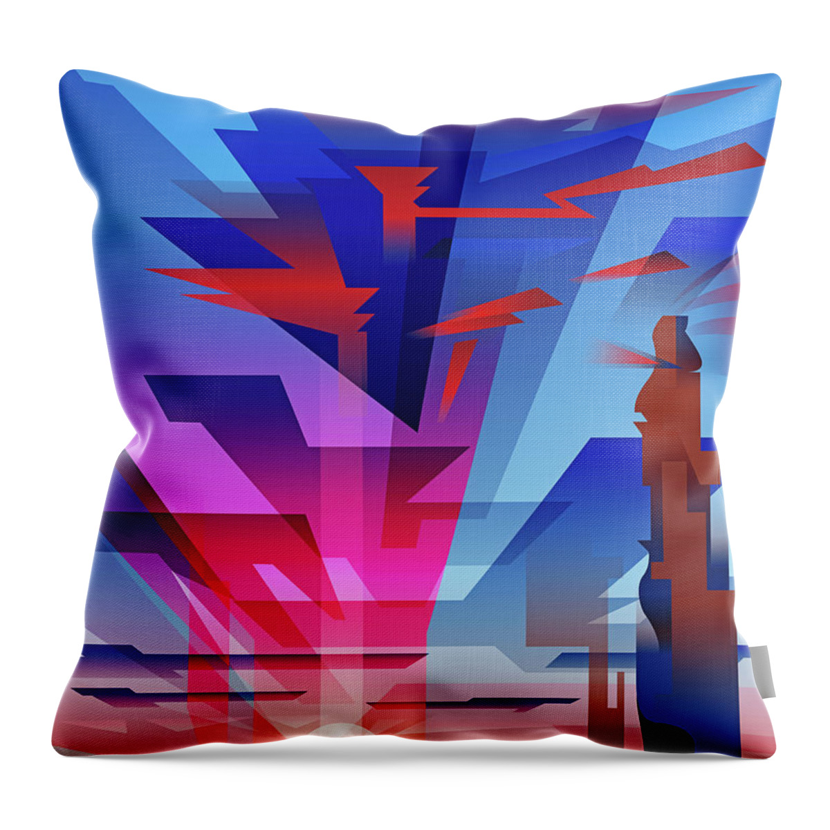 Four Corners Area Throw Pillow featuring the digital art Navajo Sunset by Garth Glazier