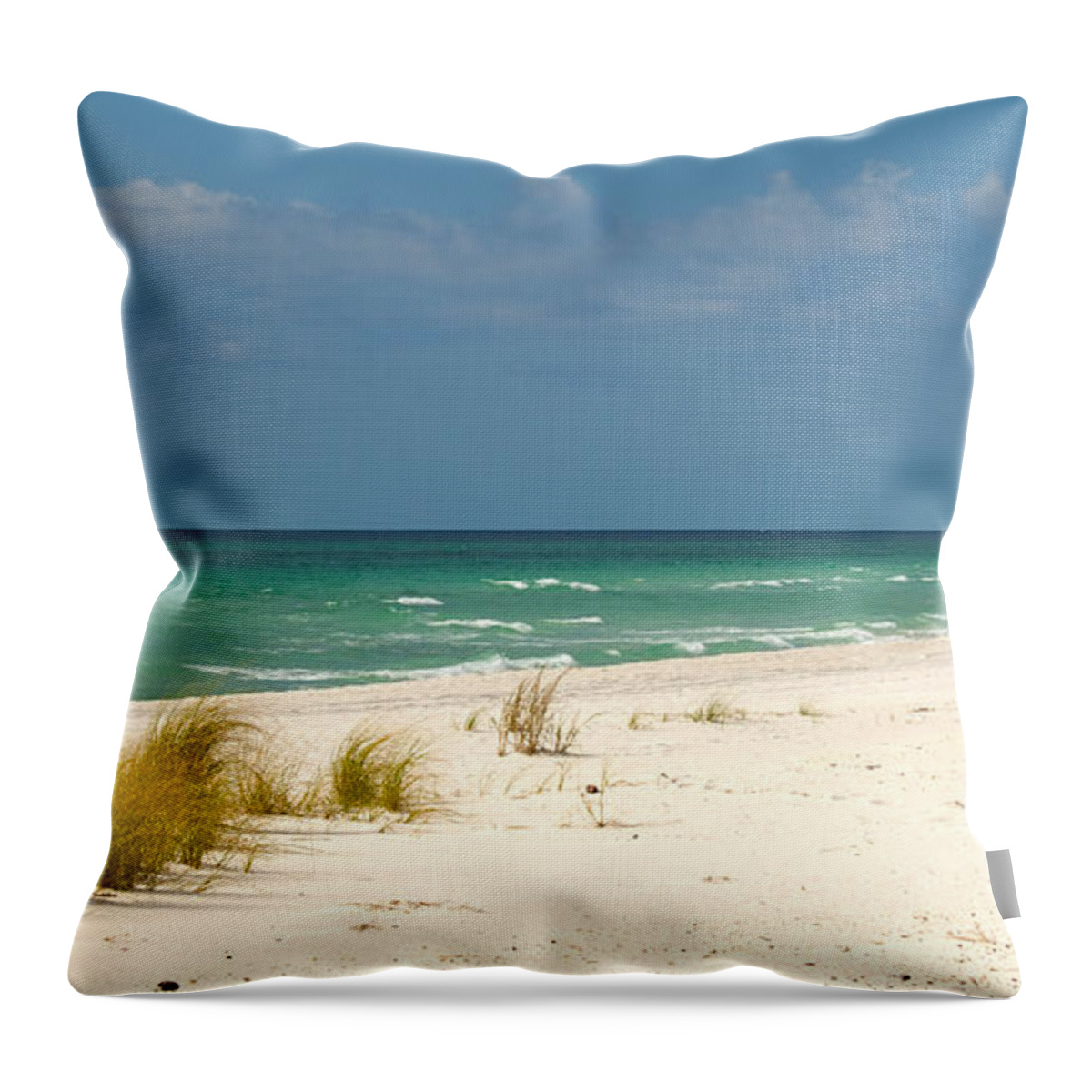Gulf Of Mexico Throw Pillow featuring the photograph Navarre Beach Florida by Paul Gaj