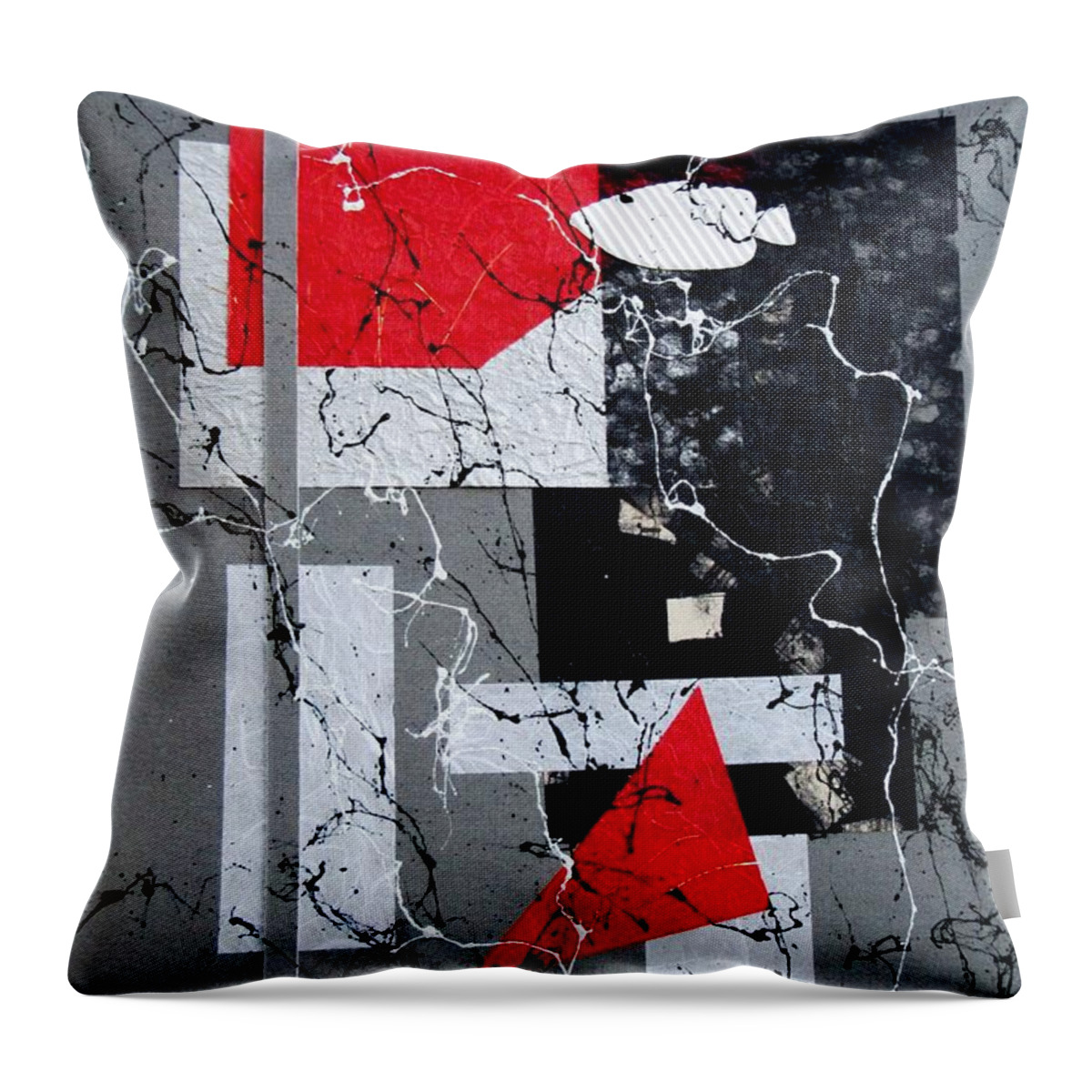 Abstract Throw Pillow featuring the painting Navigating Through by Louise Adams